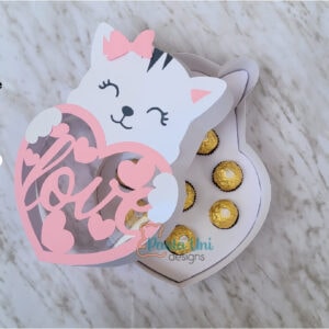 Caja en forma de gato San Valentin