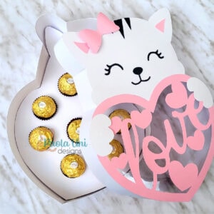 Caja en forma de gato San Valentin