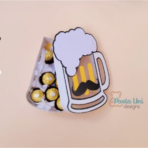 Archivo para recortar y armar caja en forma de vaso de cerveza