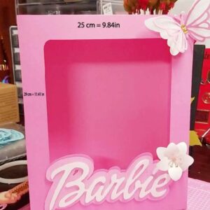 Caja barbie grande 25 cm = 9,8 in   largo 25 cm =11,41 in no incluye mariposa y flor
