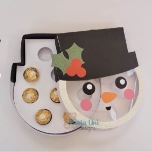 Caja en forma de munñeco de nieve Navidad
