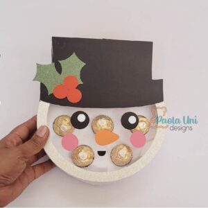 Caja en forma de munñeco de nieve Navidad