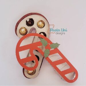 Caja en forma de Baston de Navidad