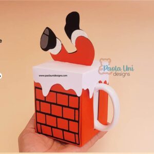 Archivo para recortar con cricut, cameo ó tijeras caja para taza de navidad