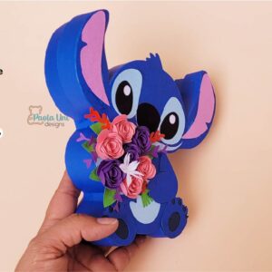 archivo para recortar y armar  con flores, nivel experto Stitch