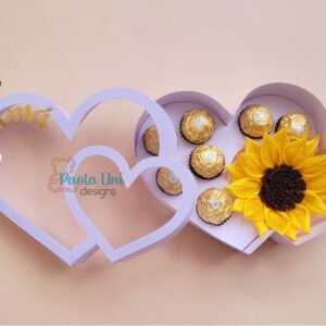 Digital Caja Corazón con soporte para chocolates