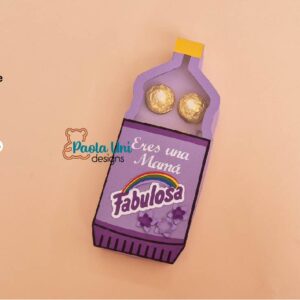 Archivo digital para cortar  caja en forma de fabuloso para el dia de la madre con soporte de chocolates ferrero, NO INCLUYE PAPA FABULOSO