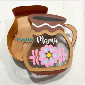 Digital caja en forma de vasija de barro con soporte de chocolates