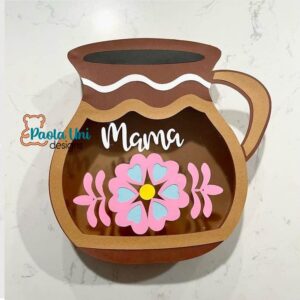 Digital caja en forma de vasija de barro con soporte de chocolates