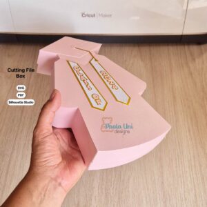 Archivo para recortar y armar caja en forma de traje de graduacion, toga con soporte de chocolate