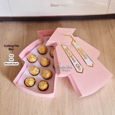 Archivo para recortar y armar caja en forma de traje de graduacion, toga con soporte de chocolate