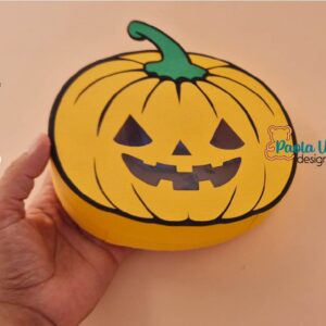 Archivo para recortar y armar caja en forma de calabaza