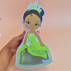 Archivo para recortar y armar caja en forma de princesa