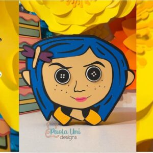 Archivo digital para recortar y armar caja en forma de Coraline