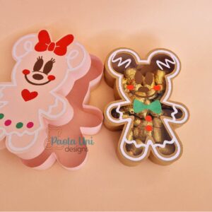 Archivo digital para recortar y armar caja en forma de galleta navideña