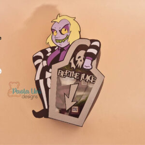 Archivo digital para recortar y armar caja en forma de Beetle Juice