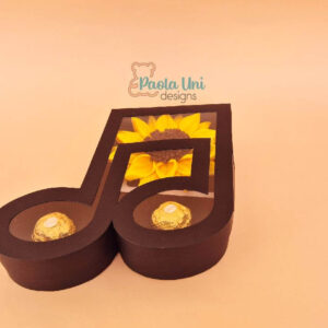 Archivo para recortar y armar caja en forma de nota musical