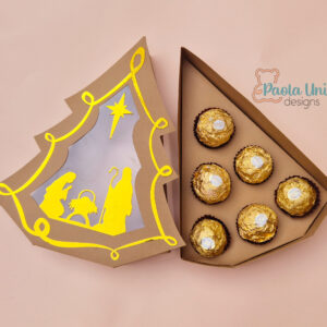 Archivo para recortar y armar caja en forma de arbol navideño