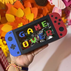 Archivo para recortar y armar caja en forma de consola de nintendo switch