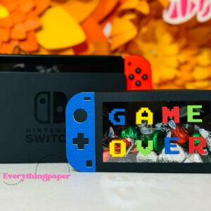 Archivo para recortar y armar caja en forma de consola de nintendo switch