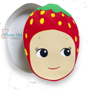 Archivo para recortar y armar caja en forma de muñeca fresa