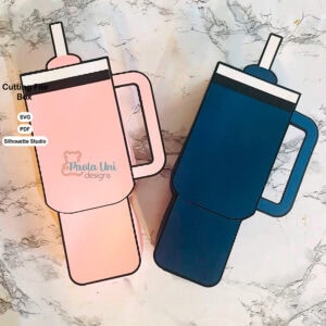 Archivo para recortar y armar caja en forma de vaso para san valentin, cumpleaños STANLEY