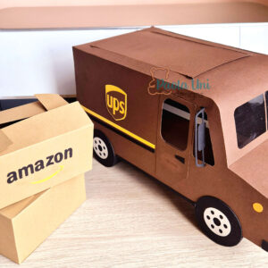 Archivo para cortar y armar caja en forma de camion UPS