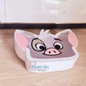 Archivo para recortar y armar caja en forma de cerdito