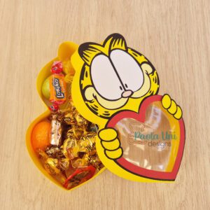 Archivo para recortar y armar caja en forma de gato garfield
