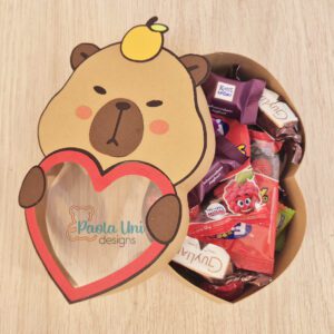 Price en dolares, archivo para recortar y armar caja en forma de capibara pdf, svg, studio