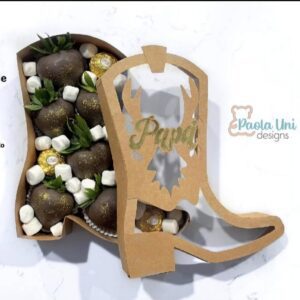 Archivo para cortar y armar caja en forma de bota vaquera