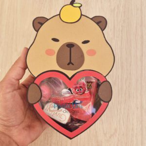 Price en dolares, archivo para recortar y armar caja en forma de capibara pdf, svg, studio