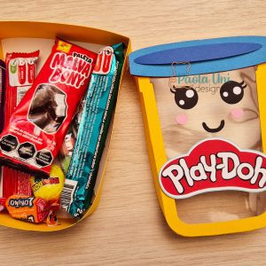 Archivo para cortar y armar caja en forma de Play Doh