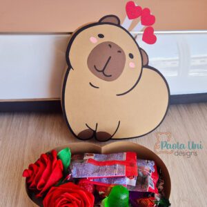 Price en dolares, archivos para recortar y armar caja en forma de capybara, recorta a mano en pdf, con cricut, cameo, tutorial en tiktok