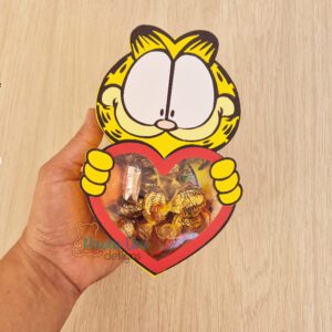 Archivo para recortar y armar caja en forma de gato garfield