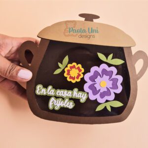 Archivo para recortar y armar caja en forma de olla