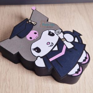 Archivo para recortar y armar caja en forma de Kuromi grado