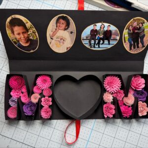 Archivo para recortar y armar caja  MOM NO INCLUYE FLORES