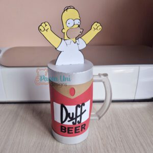 Archivo para recortar y armar caja para vaso de cerveza medida 15x8 cm  5.91x 3.15 in