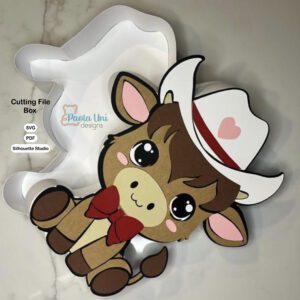 Archivo para recortar y armar caja en forma vaca