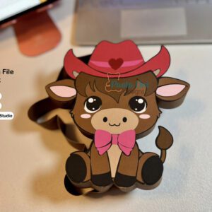 Archivo para recortar y armar caja en forma vaca