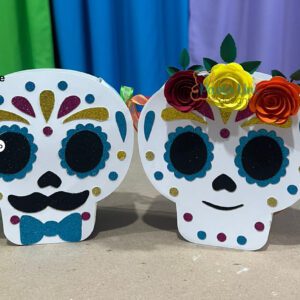 Archivo para recortar y armar dulcero día de difuntos, studio, svg, pdf