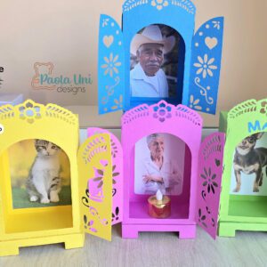 Archivo para recortar y armar mini altar dia de los difuntos svg, studio, pdf, recibe en su correo electrónico