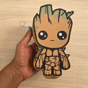 Archivo para recortar y armar caja en forma de Groot