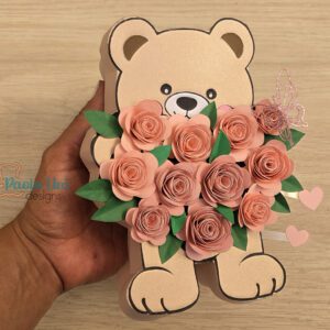 Archivo para recortar y armar caja en forma de oso