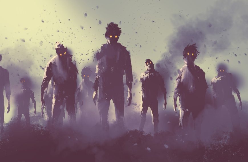 Graphic image of a legion of zombies!