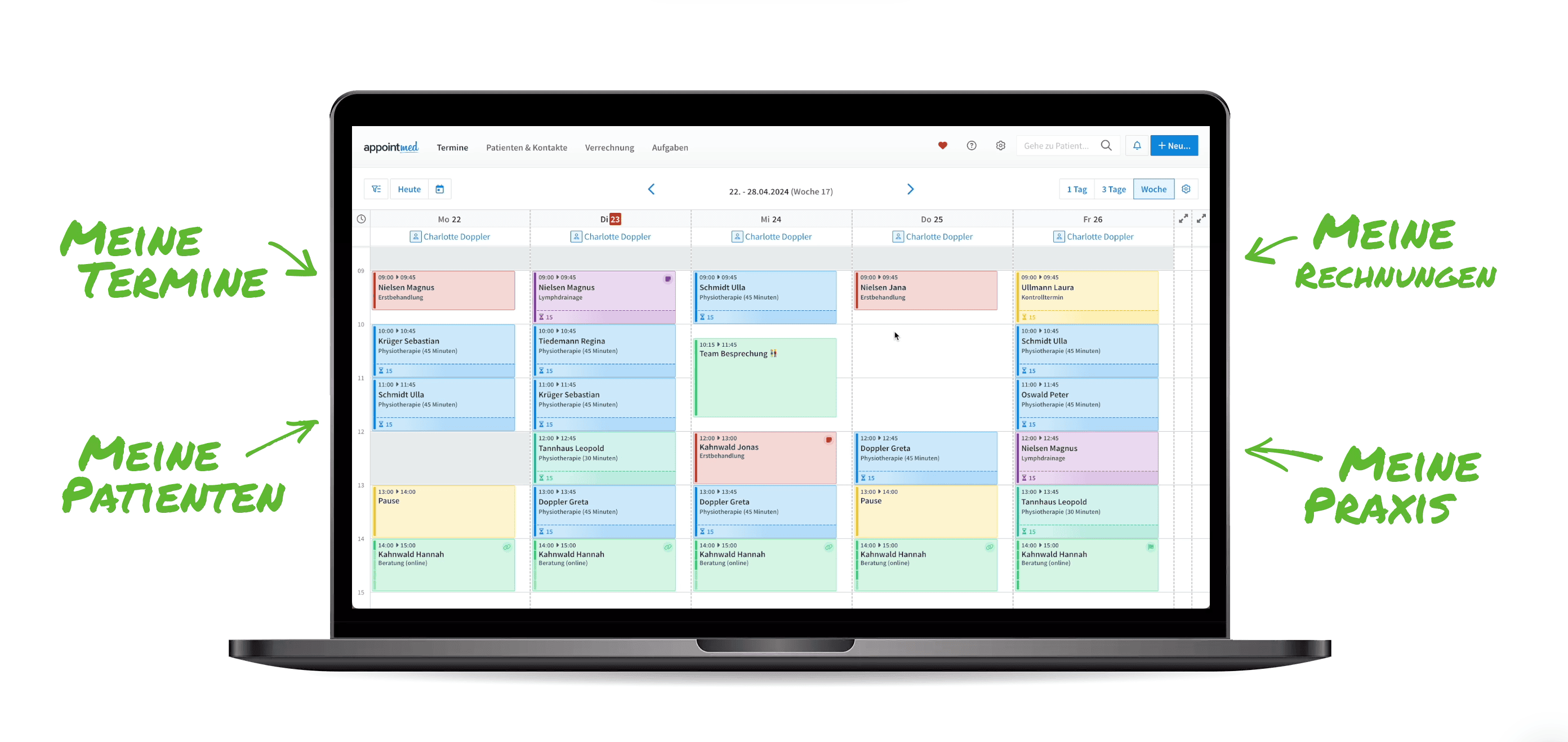 appointmed Software – Terminkalender-Ansicht