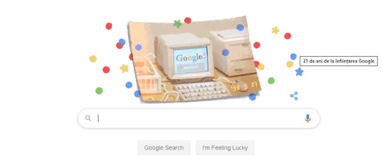 Cel mai popular motor de căutare sărbătoreşte 21 de ani de existență