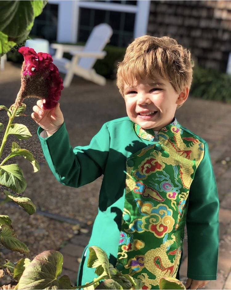 preschool student in traditional Chinese clothing
