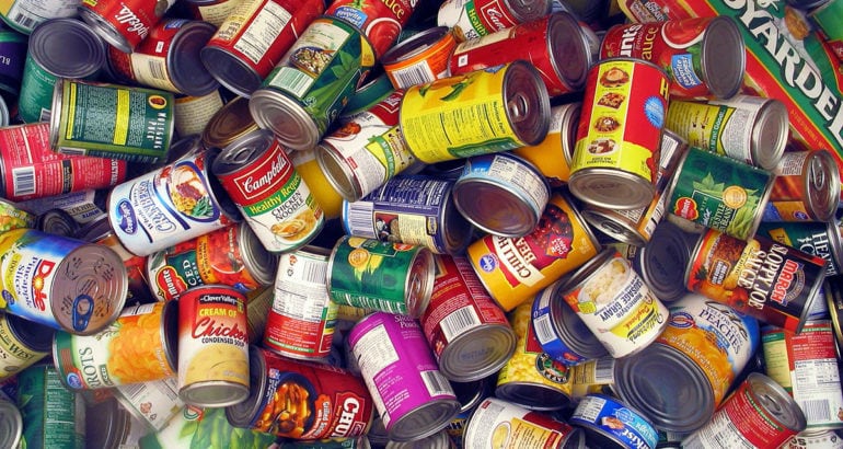 Canned food donations